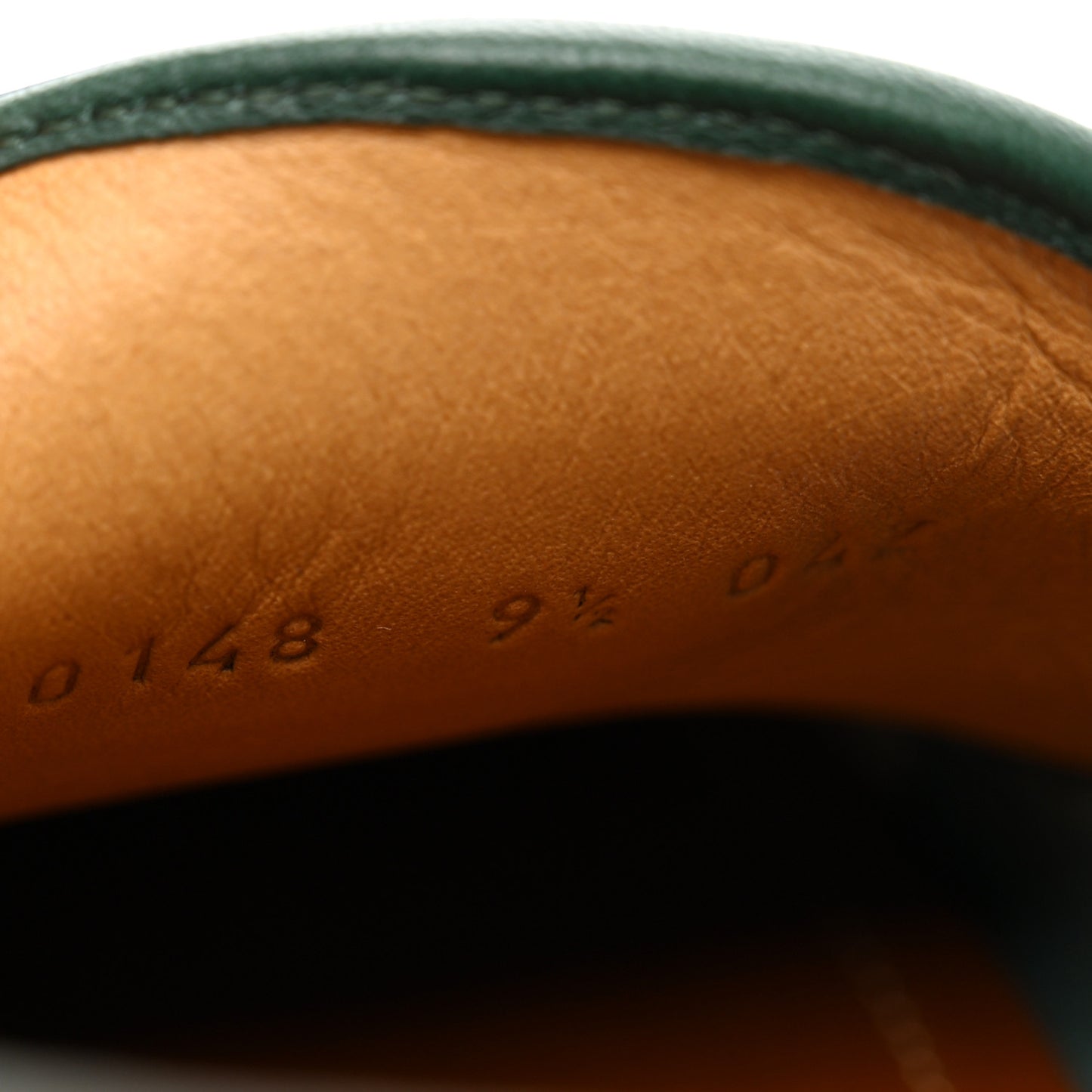 Soft Clove Calfskin Monochrome Mens Interlocking G Driver Loafers 9.5 Vintage Green