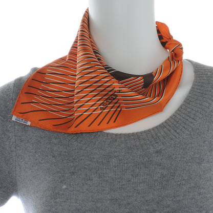 Hermes Silk H Au Gallop Pocket Square Scarf Orange 3 of 7