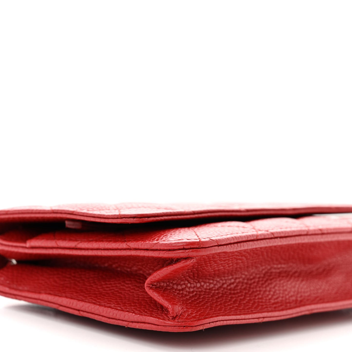 Caviar Quilted Wallet on Chain WOC Red