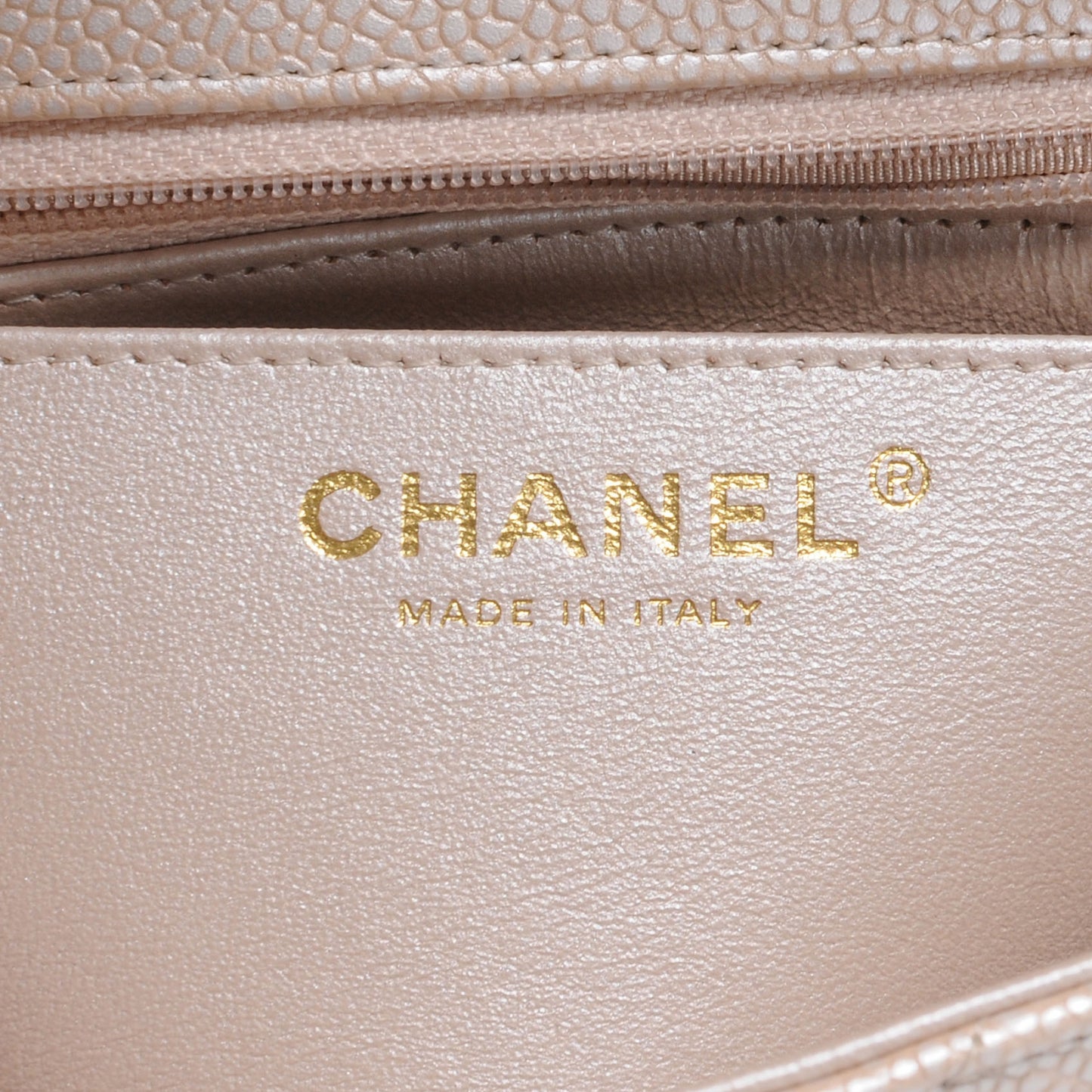 Caviar Quilted Mini Square Flap Pearl