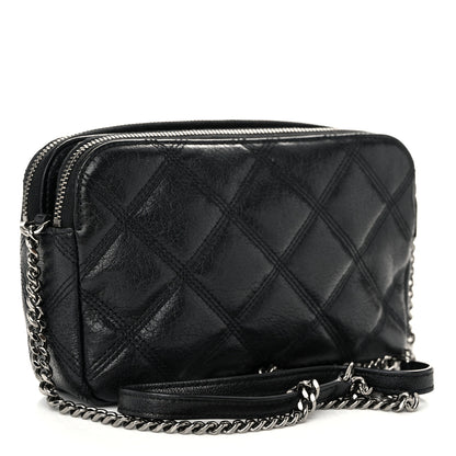 Saint Laurent Grained Lambskin Quilted Mini Becky Double Zip Bag Black 3 of 12