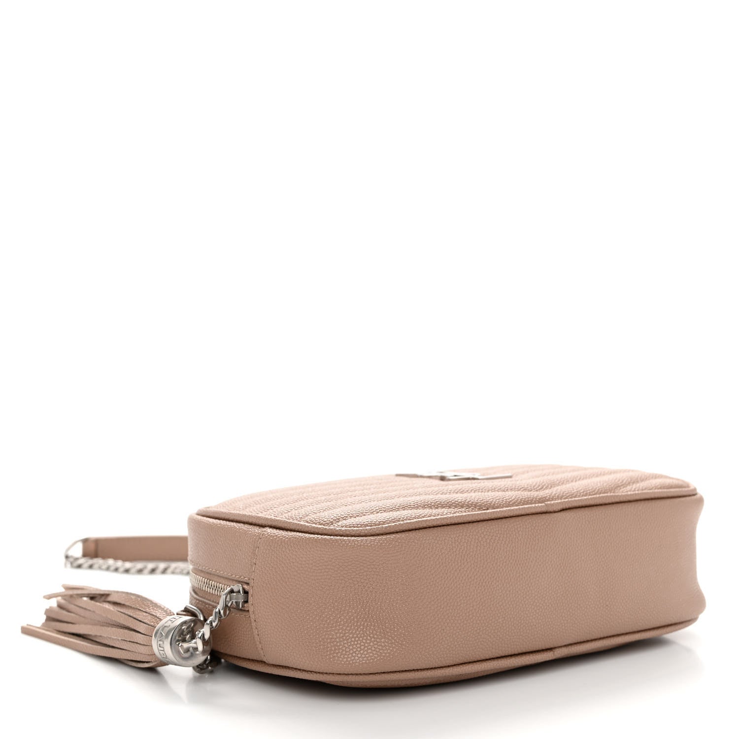 Saint Laurent Grain De Poudre Matelasse Monogram Mini Lou Camera Bag Dark Beige 4 of 11
