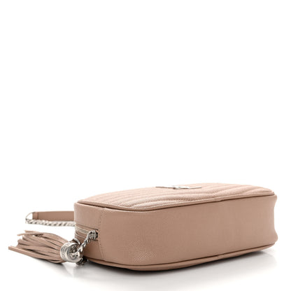 Saint Laurent Grain De Poudre Matelasse Monogram Mini Lou Camera Bag Dark Beige 4 of 11
