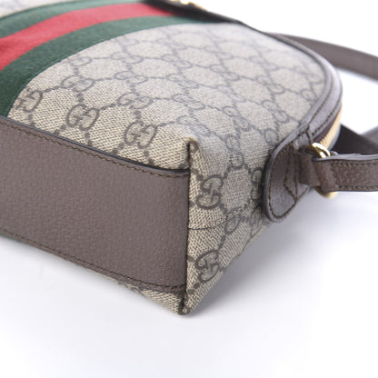 Gucci GG Supreme Monogram Textured Dollar Calfskin Web Small Ophidia Dome Shoulder Bag Beige Ebony New Acero 9 of 9