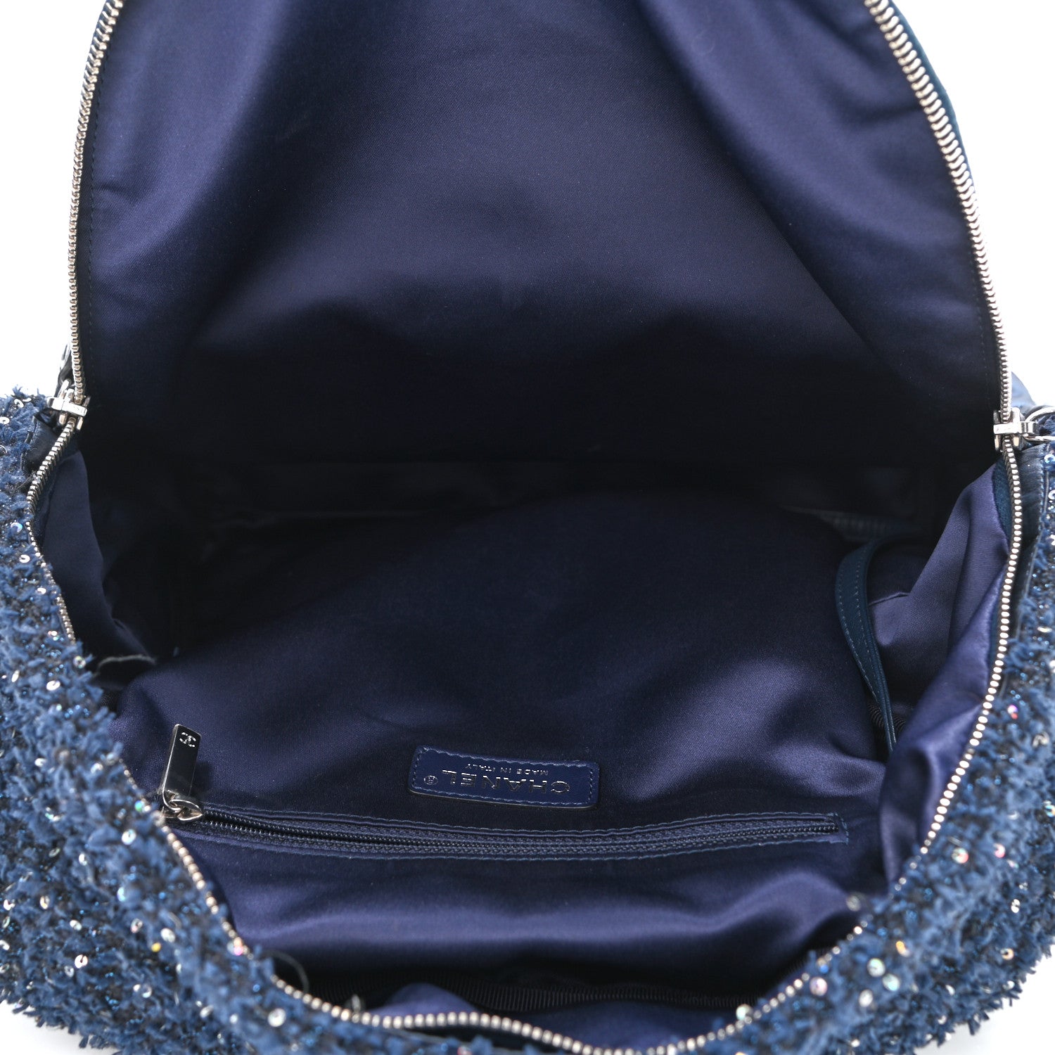 Chanel Tweed Nylon Quilted Astronaut Essentials Backpack Navy 4 of 9