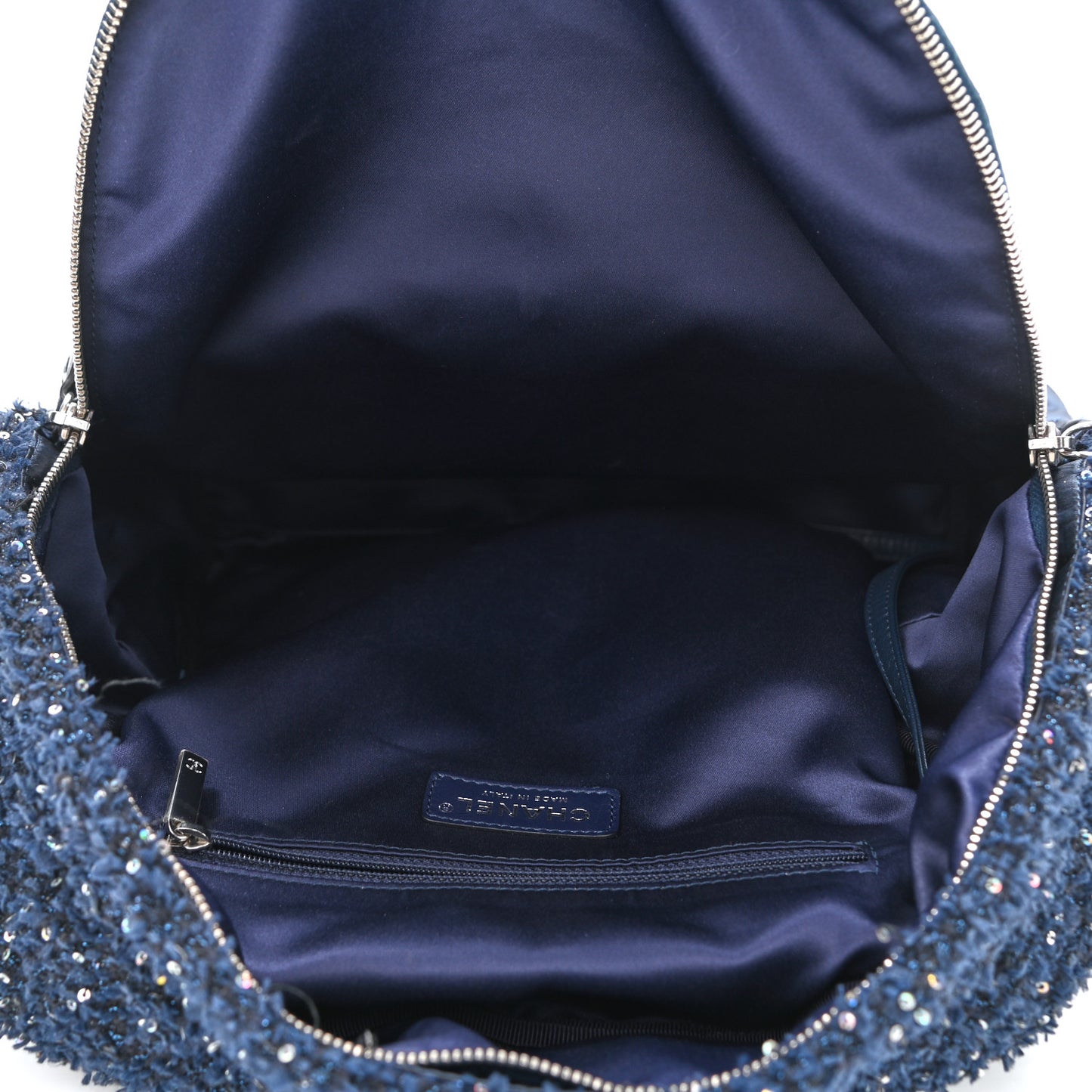 Tweed Nylon Quilted Astronaut Essentials Backpack Navy