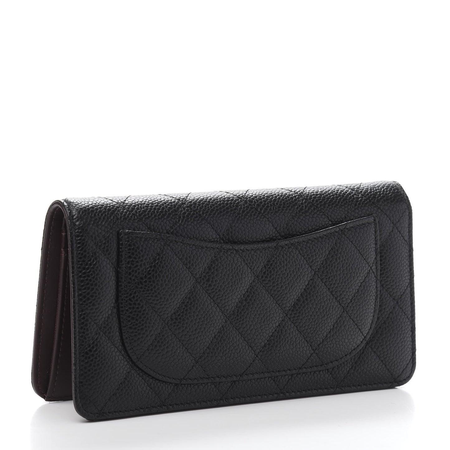Caviar Quilted Yen Wallet Black