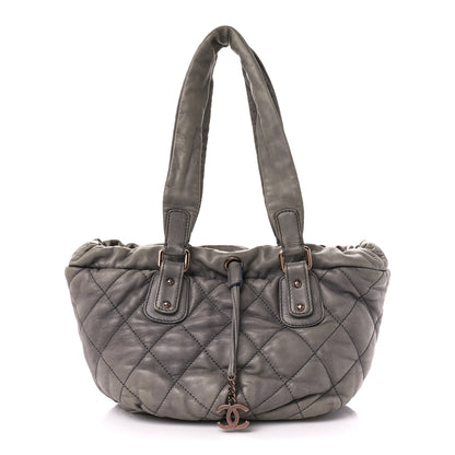 Chanel Lambskin Quilted Cloudy Bundle East West Tote Grey 1 of 14