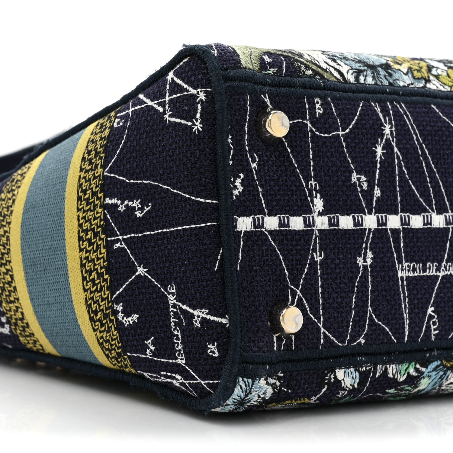 Christian Dior Canvas Embroidered Zodiac Medium Lady D-Lite Blue Multicolor 8 of 10