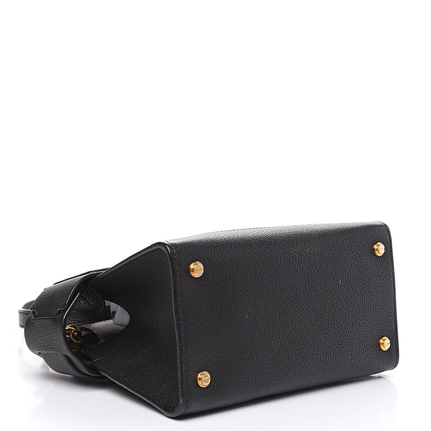 Grained Calfskin Mini Horizon Satchel Black
