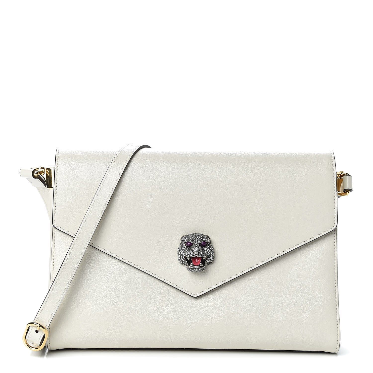 Gucci Calfskin Animalier Medium Shoulder Bag White 1 of 11