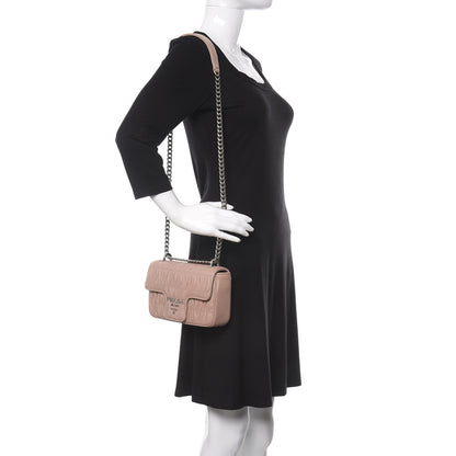 Prada Nappa Gaufre Small Chain Flap Shoulder Bag Cipria 2 of 11