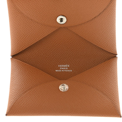 Hermes Epsom Calvi Card Case Gold 5 of 7