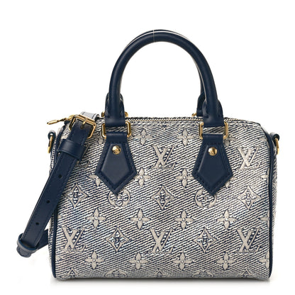 Louis Vuitton Monoglam Speedy Bandouliere 20 Blue 1 of 9