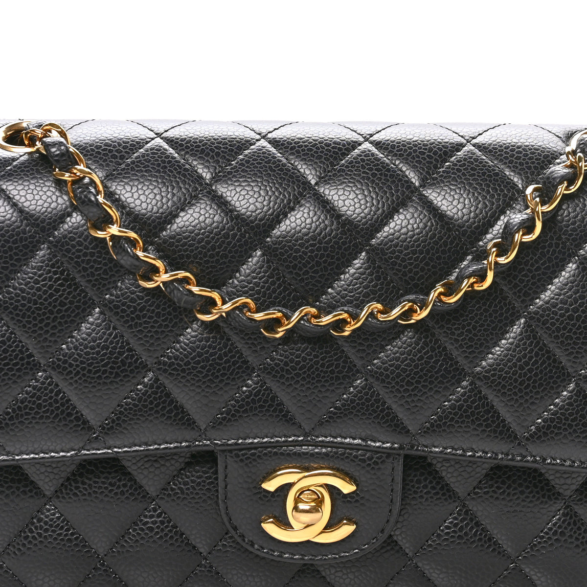 Chanel Caviar Quilted Medium Double Flap Black 8 of 10