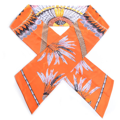 Hermes Silk Brazil Maxi Twilly Orange 1 of 8