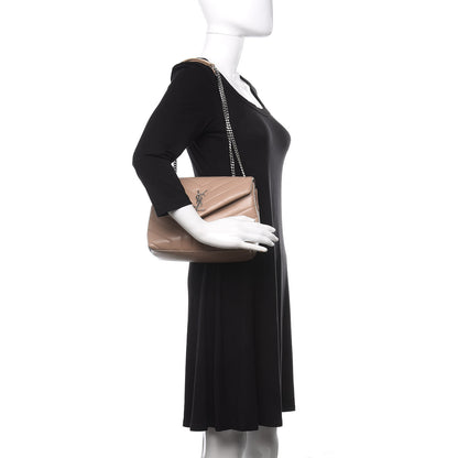 Saint Laurent Calfskin Y Quilted Monogram Small Loulou Chain Satchel Nude Powder 2 of 10