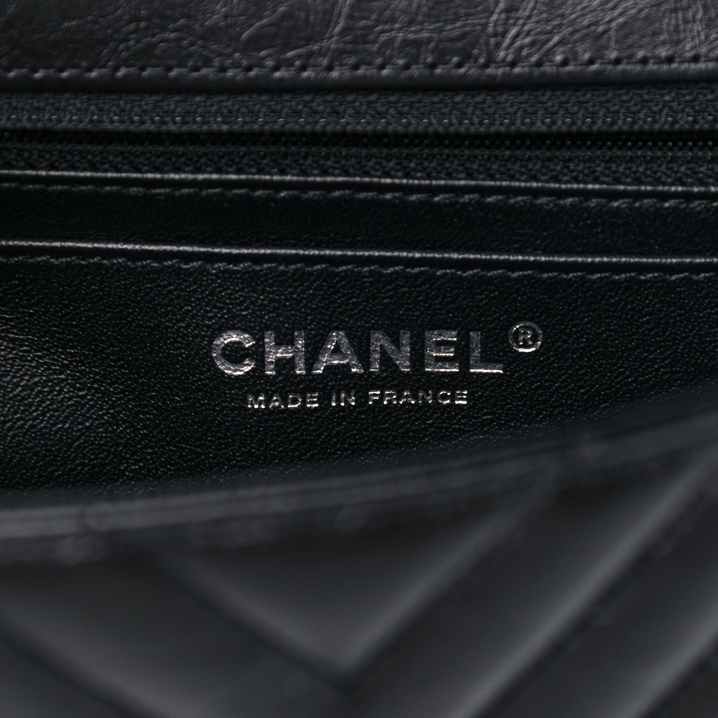 Aged Calfskin Chevron Quilted 2.55 Reissue Mini Flap So Black