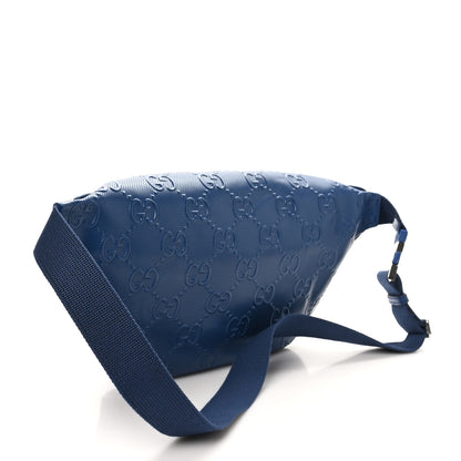 Gucci Calfskin GG Tennis Embossed Pocket Belt Bag Intense Metal Blue 2 of 10