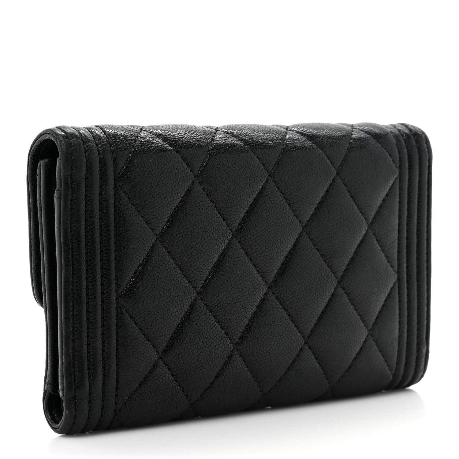 Chanel Caviar Quilted Medium Boy Flap Wallet Black 3 of 12