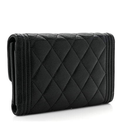 Chanel Caviar Quilted Medium Boy Flap Wallet Black 3 of 12