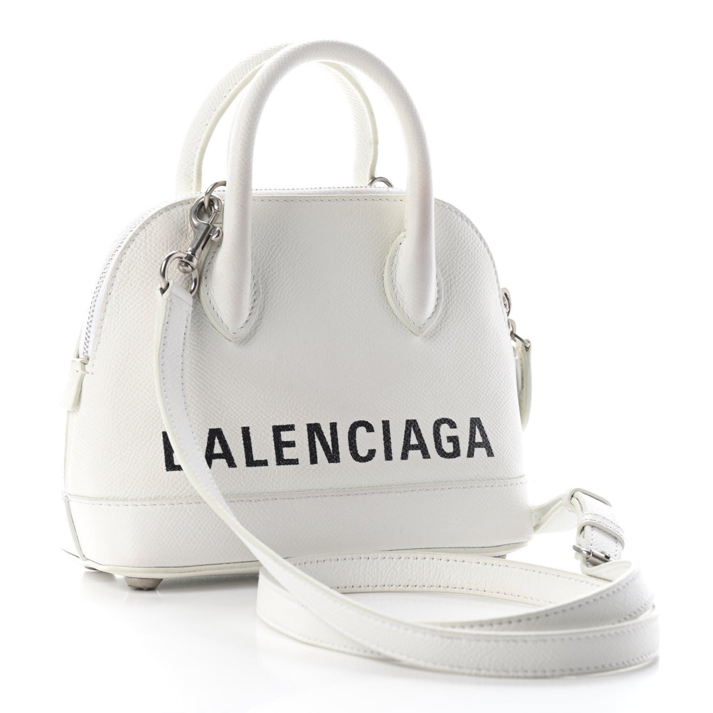 Grained Calfskin XXS Ville Top Handle Bag White Black