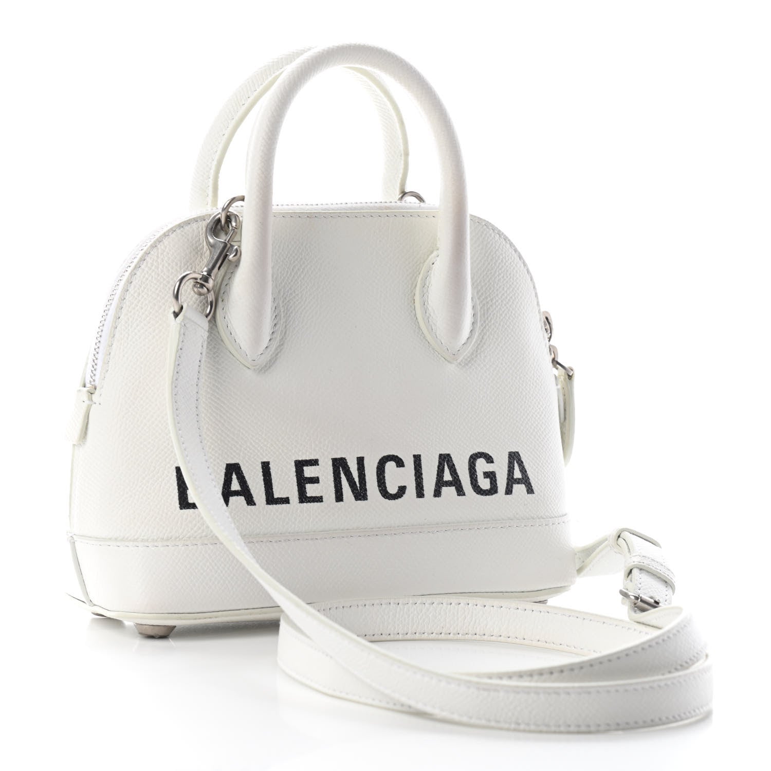 Balenciaga Grained Calfskin XXS Ville Top Handle Bag White Black 2 of 8