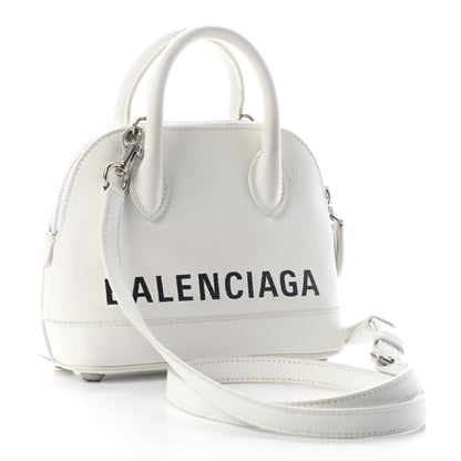Balenciaga Grained Calfskin XXS Ville Top Handle Bag White Black 2 of 8