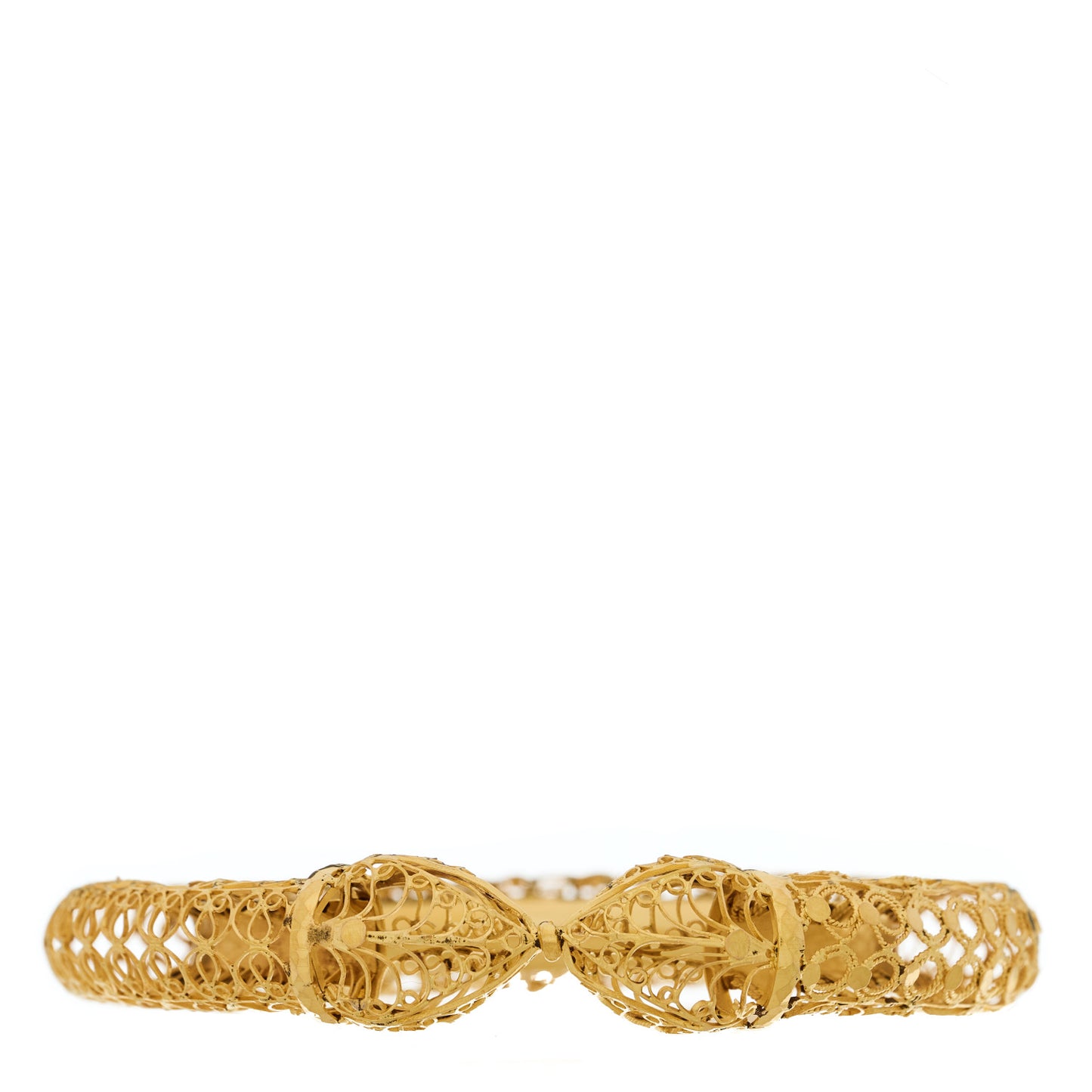 22K Yellow Gold Filigree Bangle Bracelet