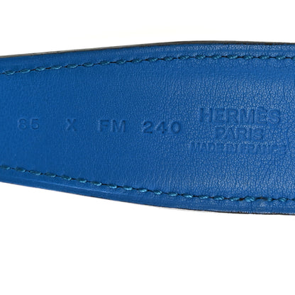 Hermes Polo Bullskin Swift 32mm Enamel Quizz H Belt 85 34 Macassar Bleu Hydra 6 of 7