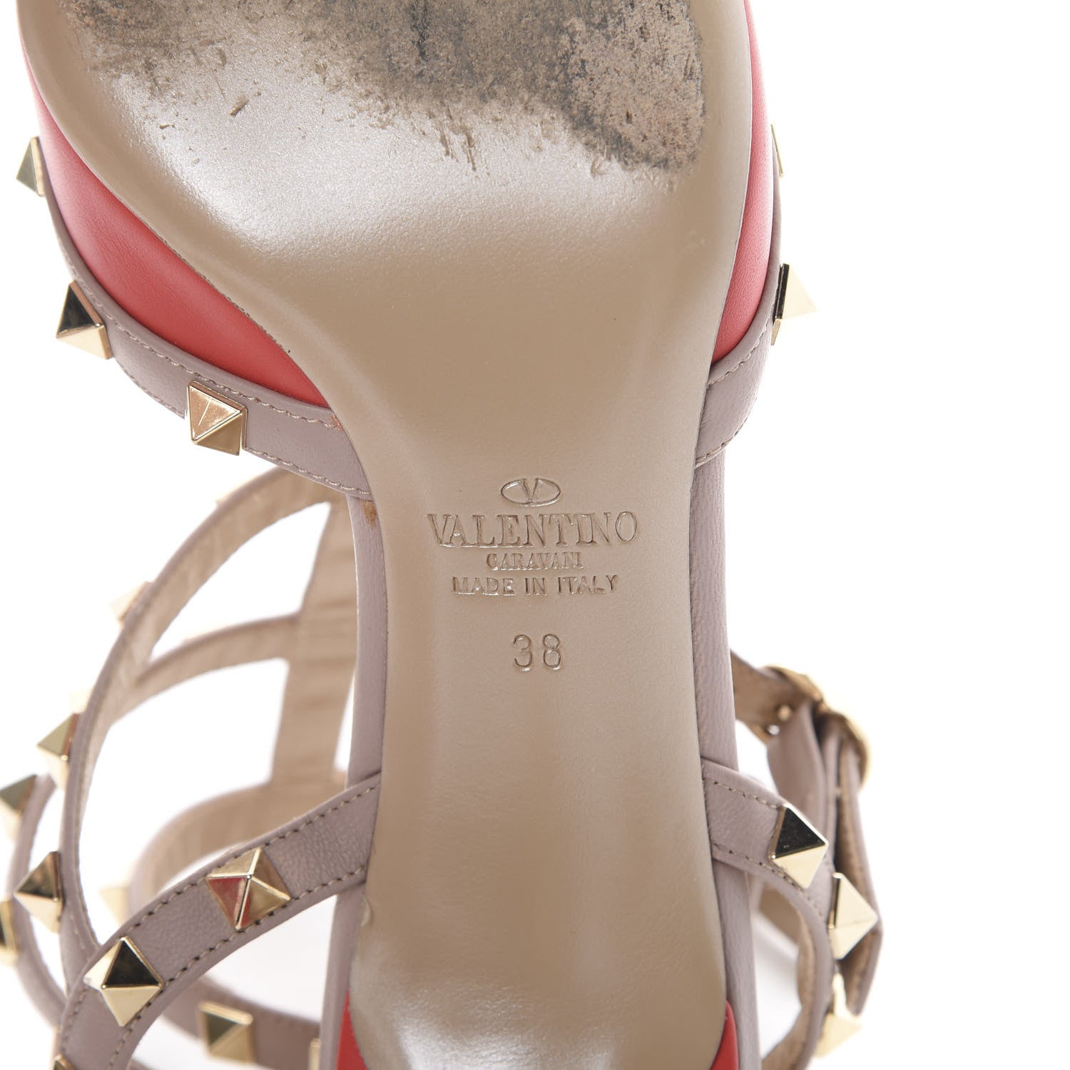 Valentino Garavani Nappa Rockstud Ankle Strap 65mm Pumps 38 Deep Coral Poudre 7 of 12