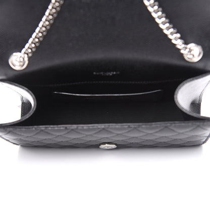 Saint Laurent Grain De Poudre Tri-Quilt Small College Monogram Satchel Black 5 of 9