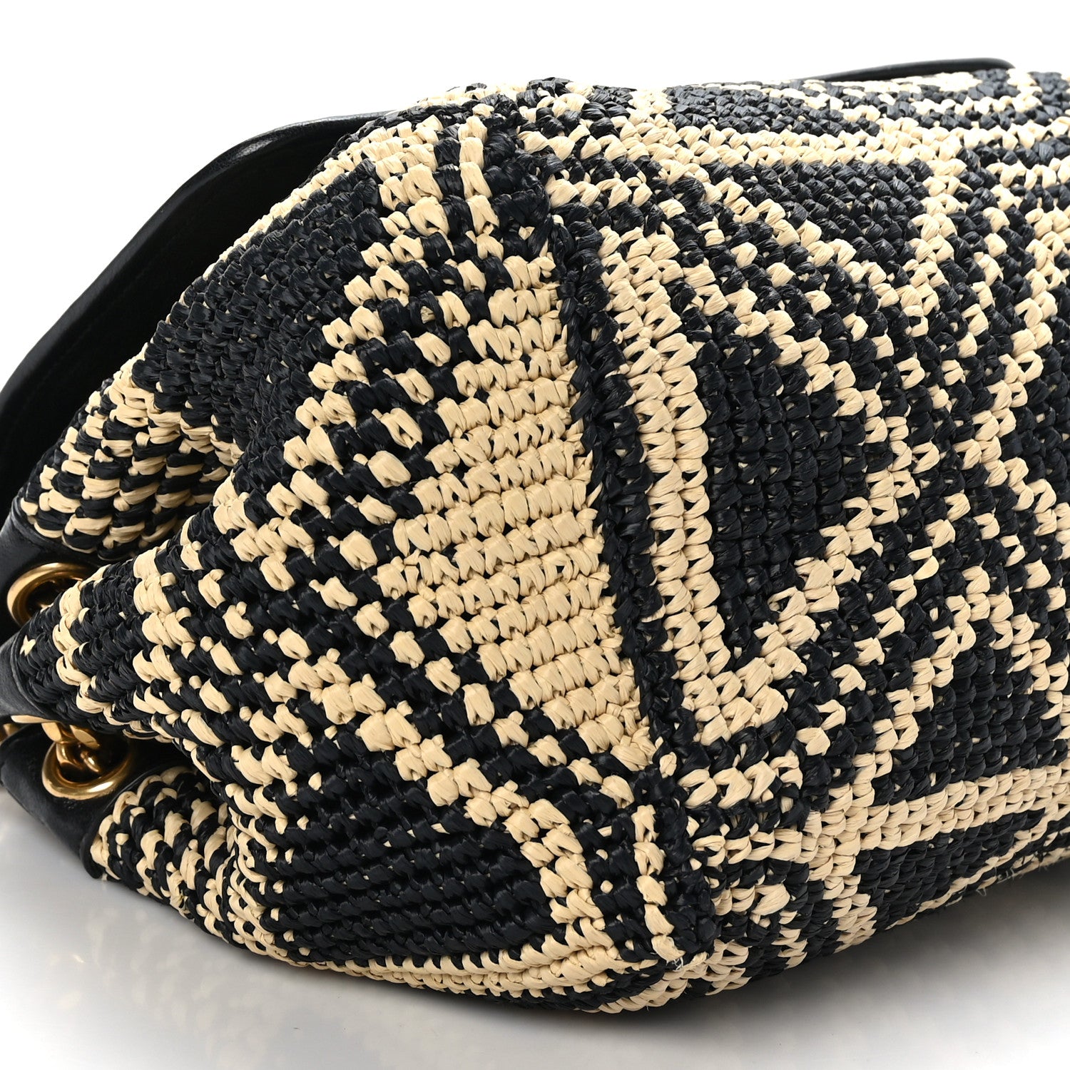 Saint Laurent Raffia Calfskin Medium Nolita Shoulder Bag Natural Black 8 of 9