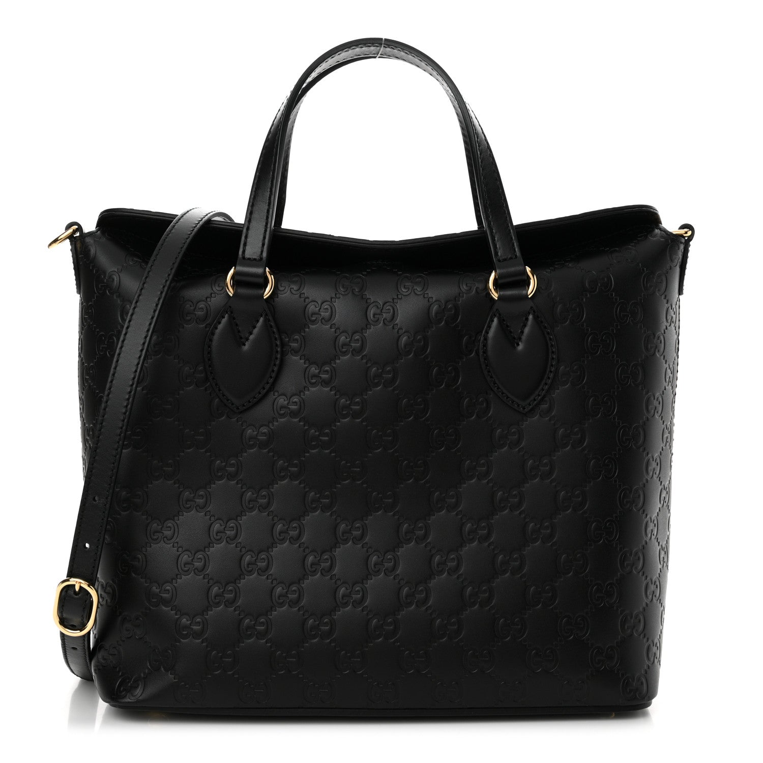 Gucci Guccissima Linea A Foldover Tote Black 1 of 11