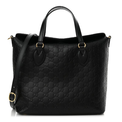 Gucci Guccissima Linea A Foldover Tote Black 1 of 11