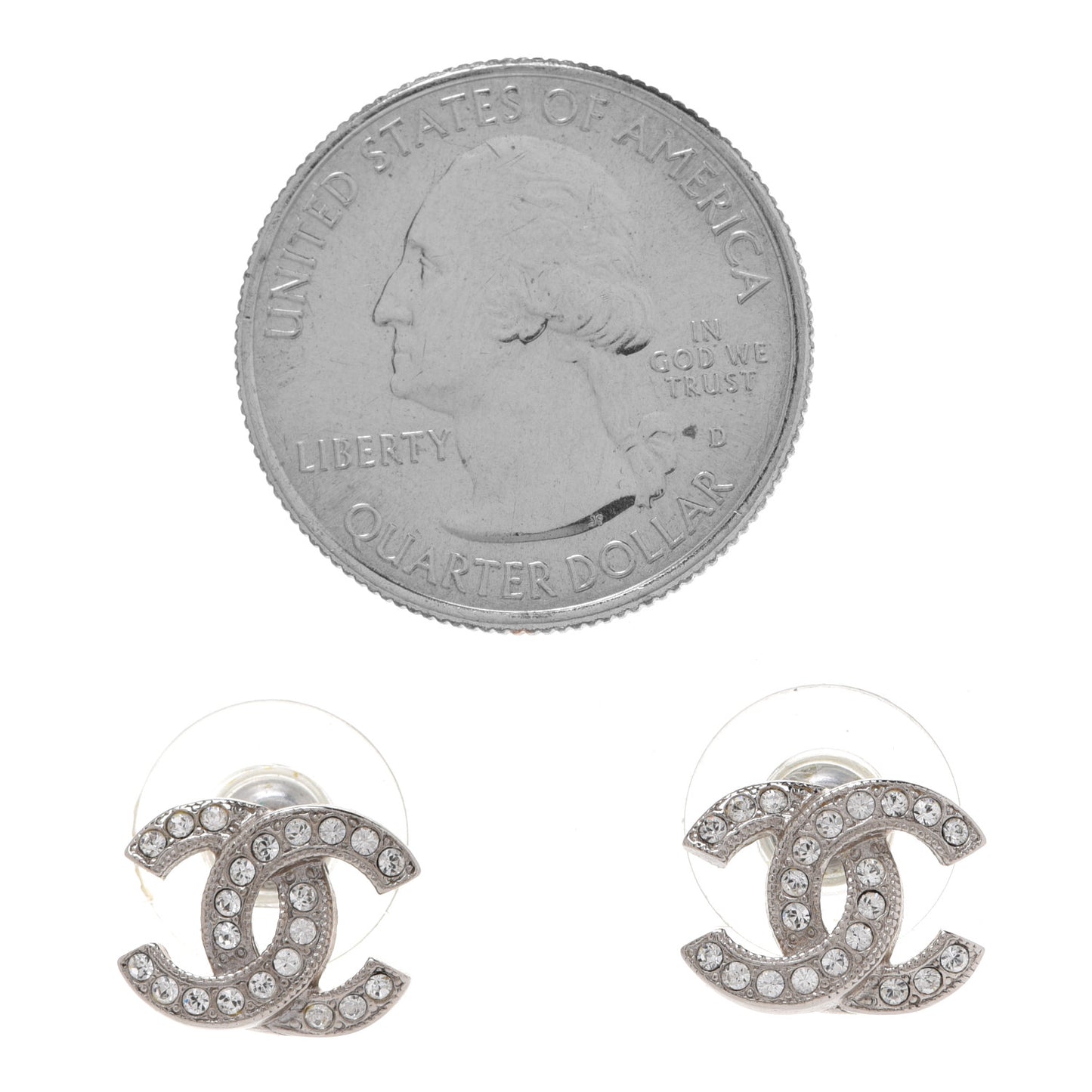 Crystal Mini Timeless CC Earrings Silver