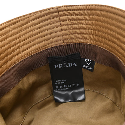 Prada Re-Nylon Metal Triangle Logo Mens Bucket Hat L Tabacco 9 of 9