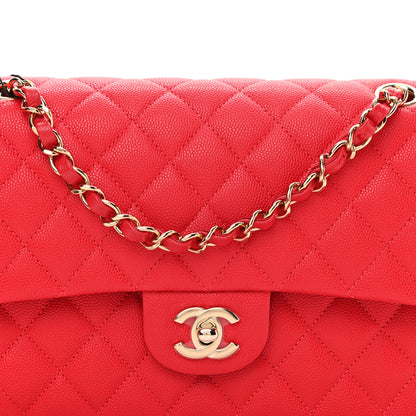 Chanel Caviar Quilted Medium Double Flap Red 8 of 9