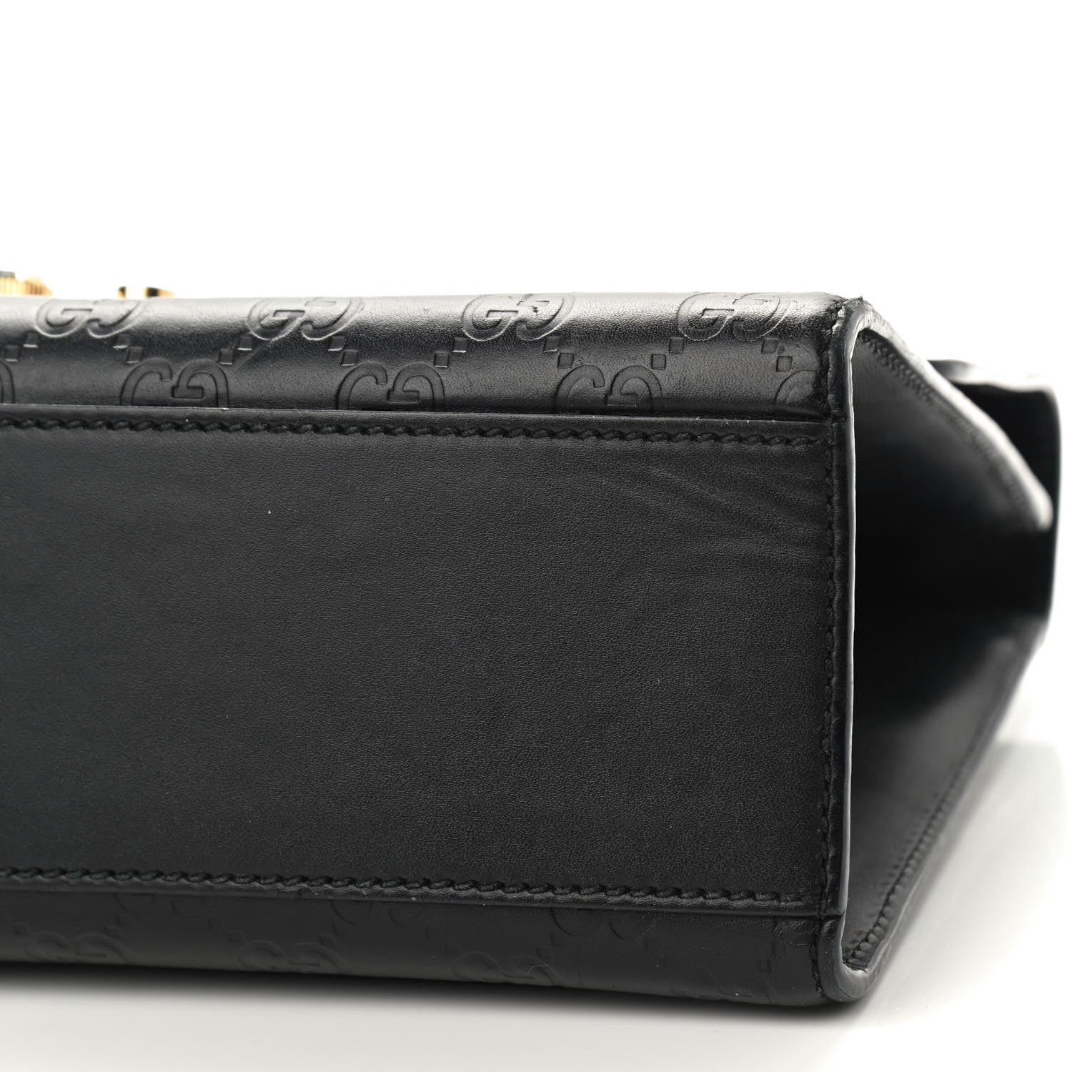 Gucci Guccissima Medium Padlock Shoulder Bag Black 10 of 14