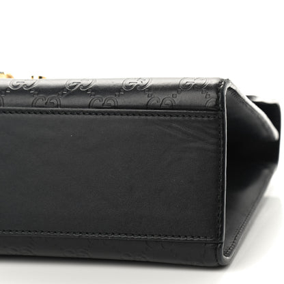 Gucci Guccissima Medium Padlock Shoulder Bag Black 10 of 14