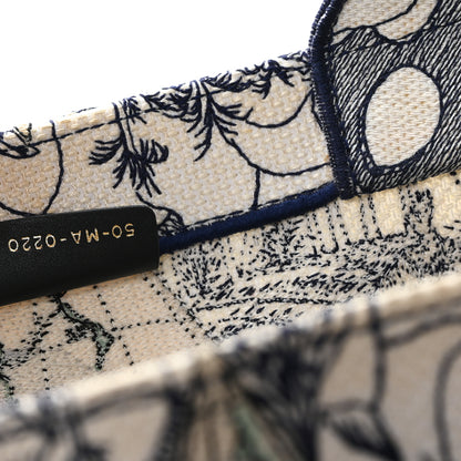 Christian Dior Canvas Embroidered Large Around The World Book Tote Blue 7 of 11