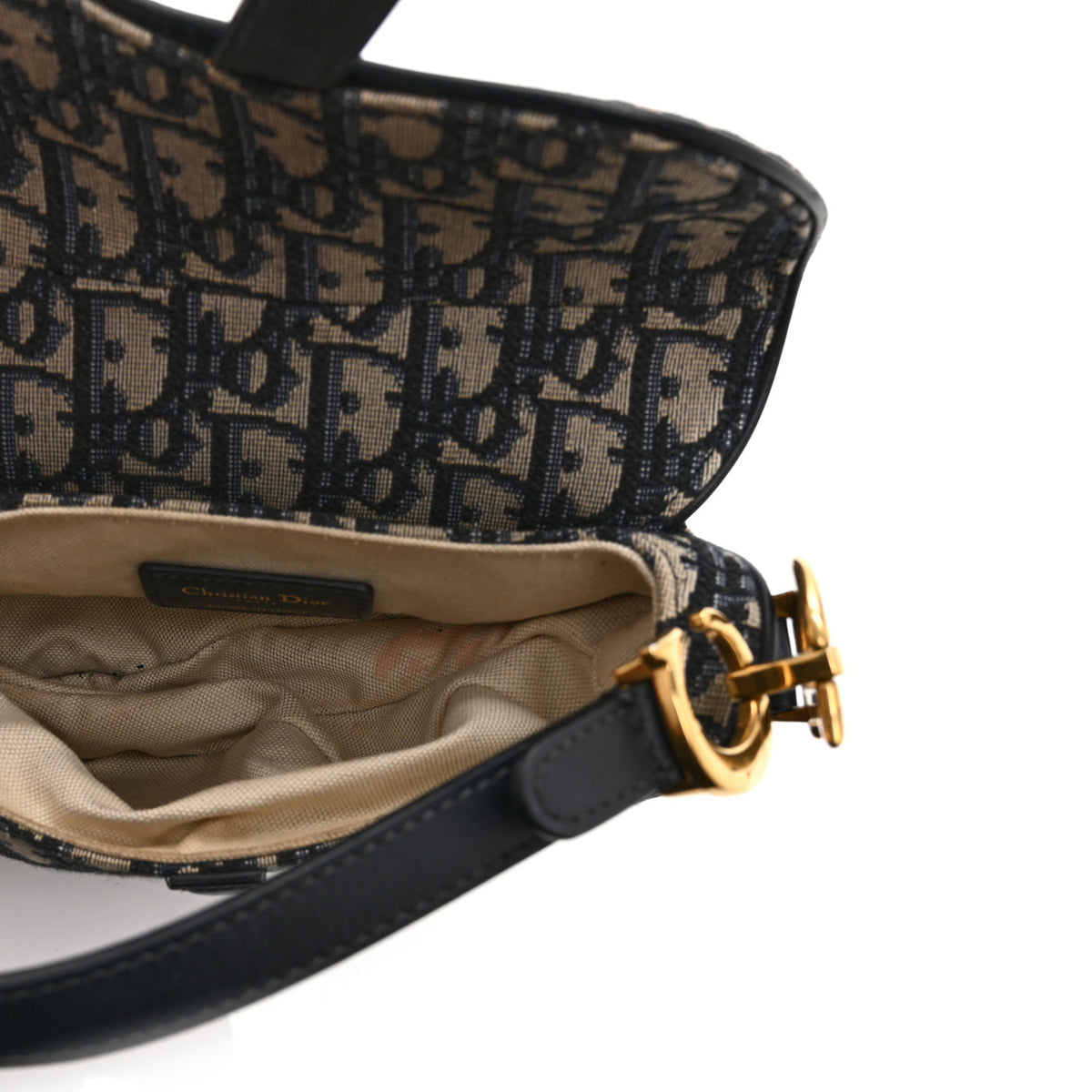 Christian Dior Oblique Mini Saddle Bag Blue 5 of 11