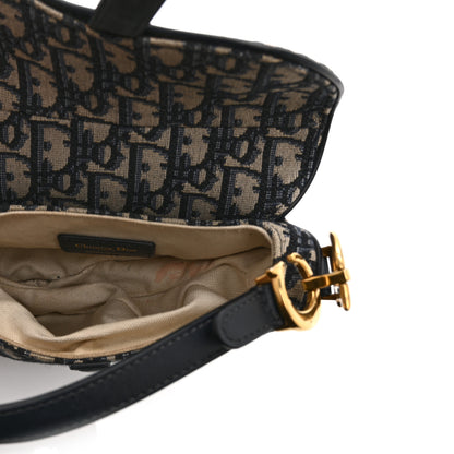 Christian Dior Oblique Mini Saddle Bag Blue 5 of 11