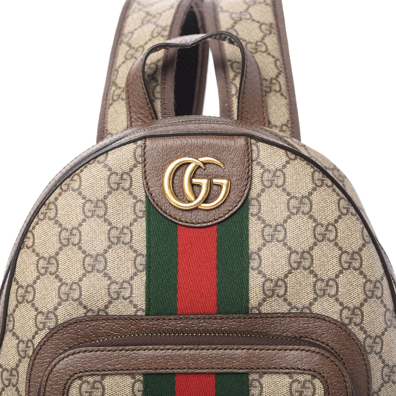 Gucci GG Supreme Monogram Calfskin Web Small Ophidia Day Backpack Beige Ebony New Acero 10 of 10