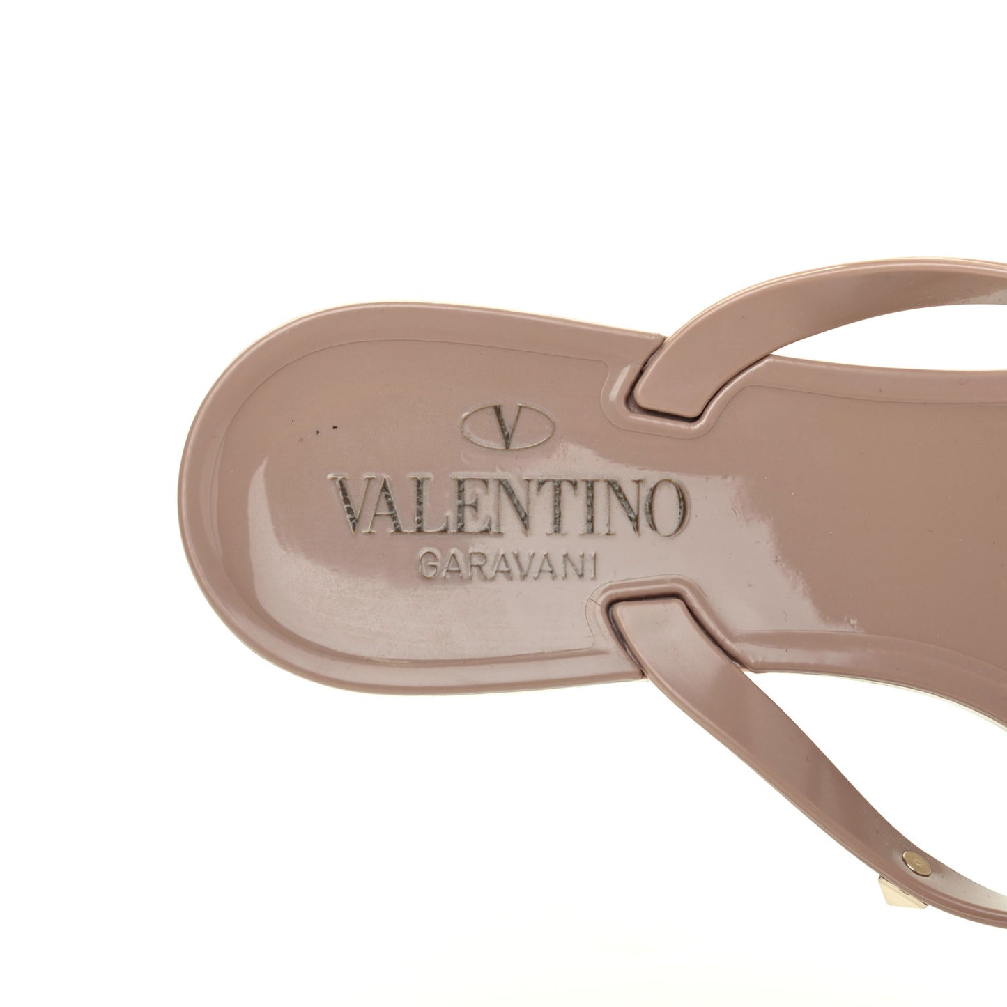 PVC Jelly Rockstud Bow Thong Sandals 37 Poudre