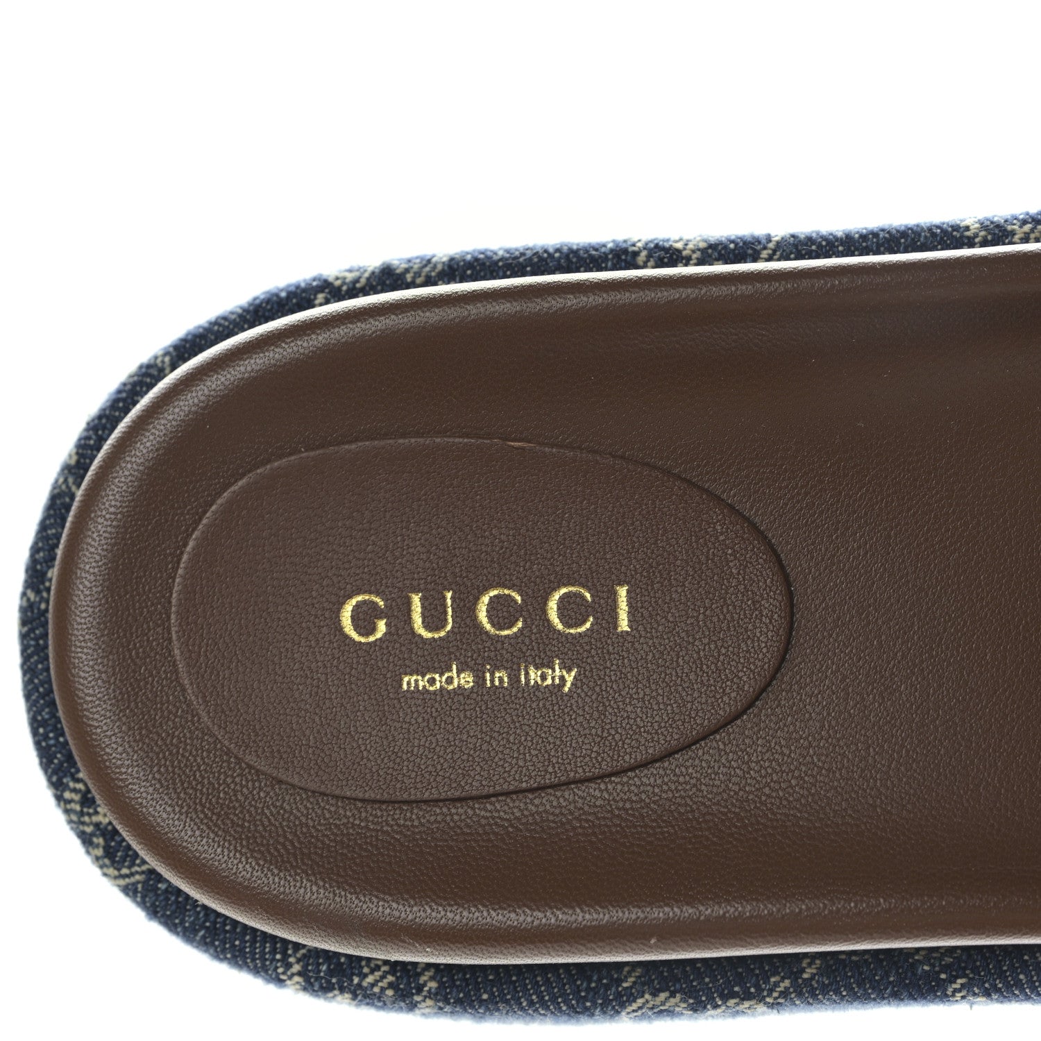 Gucci New Denim GG Monogram Angelina Platform 55mm Slide Sandals 36.5 Blue Tea 7 of 8