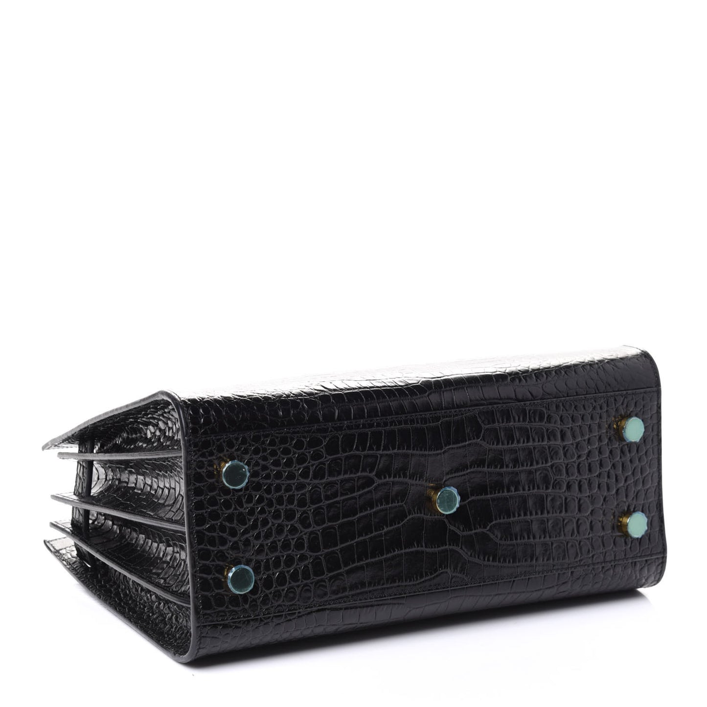 Calfskin Crocodile Embossed Baby Sac De Jour Black