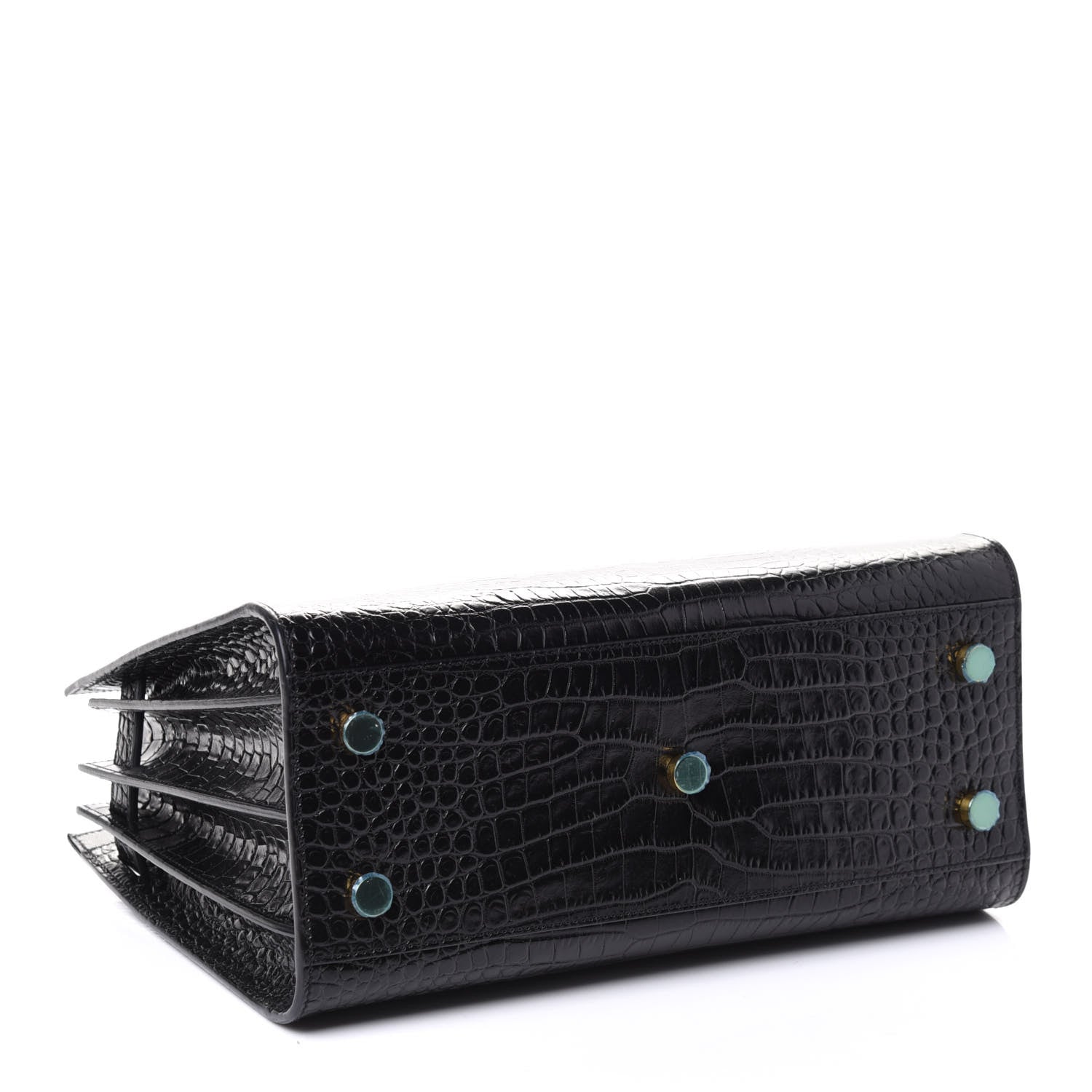 Saint Laurent Calfskin Crocodile Embossed Baby Sac De Jour Black 3 of 4