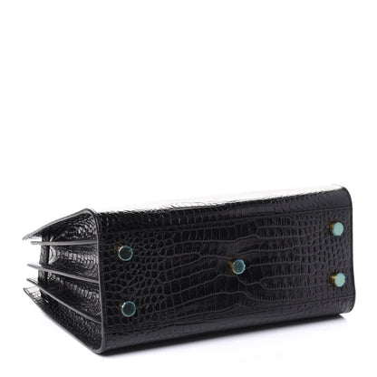 Saint Laurent Calfskin Crocodile Embossed Baby Sac De Jour Black 3 of 4