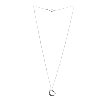 Tiffany Sterling Silver 16mm Elsa Peretti Open Heart Pendant Necklace 3 of 6